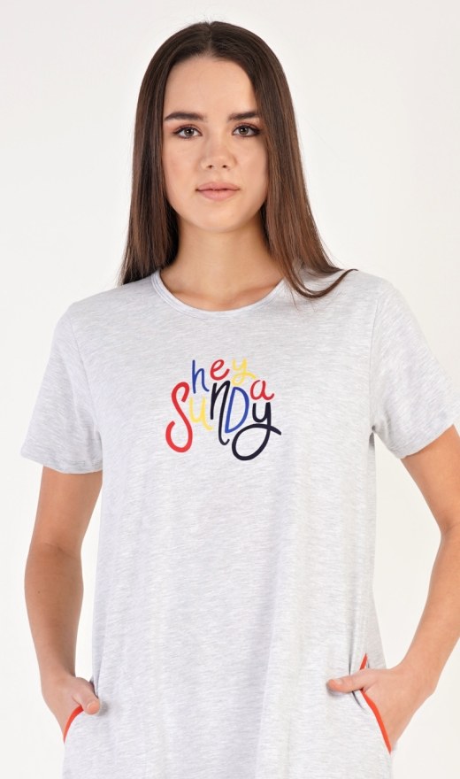 Ženska kućna haljina s kratkim rukavima Hey sunday