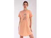 Ženska noćna košulja s kratkim rukavima Medo s cvijetom