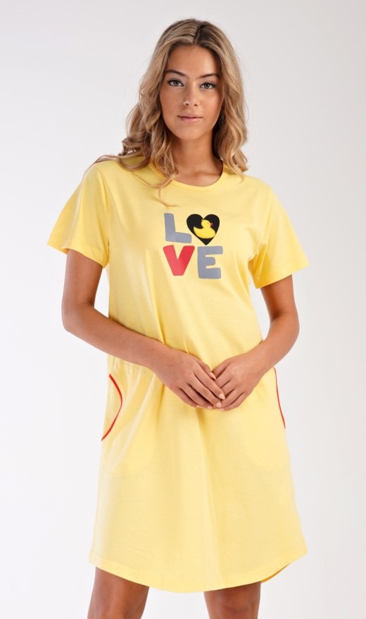 Ženska kućna haljina s kratkim rukavima Kačenka - Ženske noćne košulje s kratkim rukavima