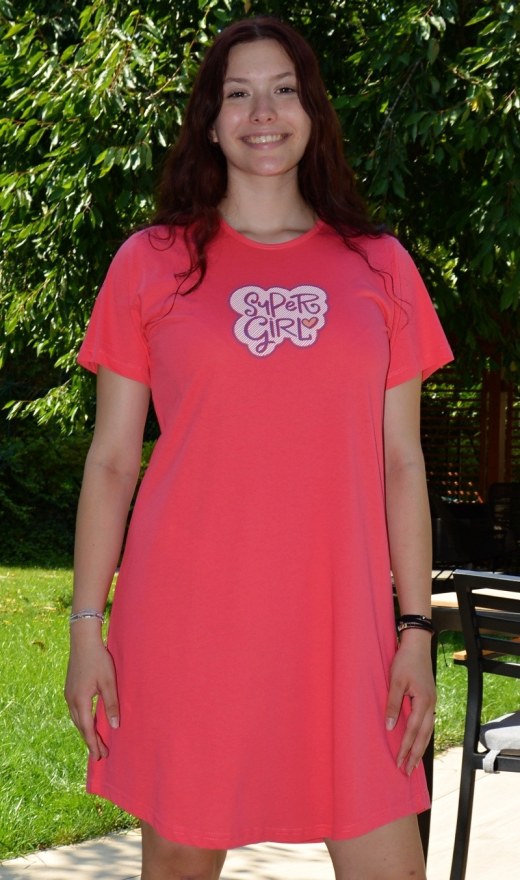 Ženska noćna košulja s kratkim rukavima Super girl