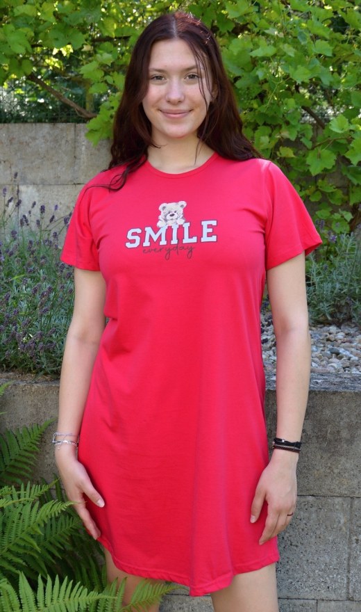 Ženska noćna košulja s kratkim rukavima Medo Smile - Ženske noćne košulje s kratkim rukavima