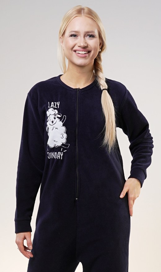 Ženski kombinezon Ovečka - Ženska pidžama velur, polar, soft