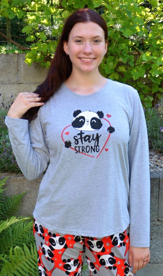 Ženska duga pidžama Stay strong - Ženske pidžame s dugim rukavima