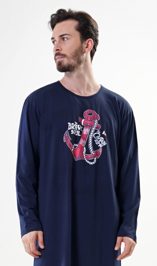 Muška noćna košulja s dugim rukavima Kotva