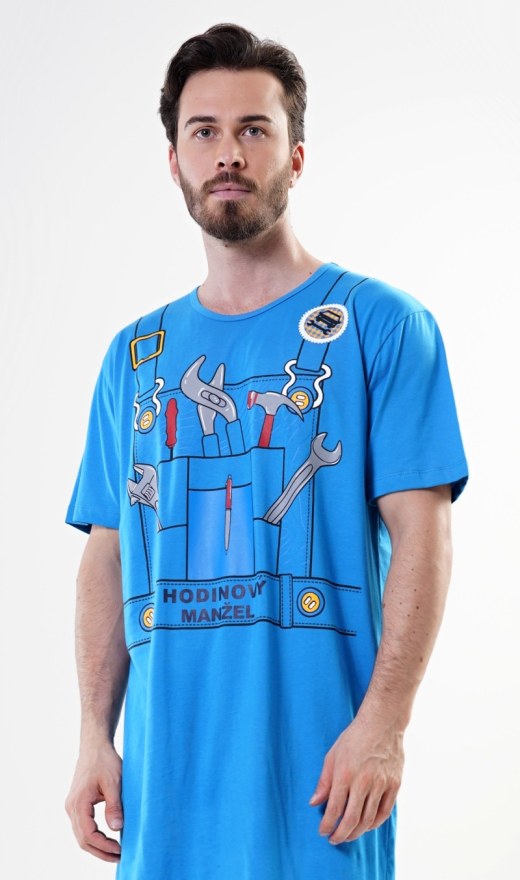 Muška noćna košulja s kratkim rukavima Hodinový manžel