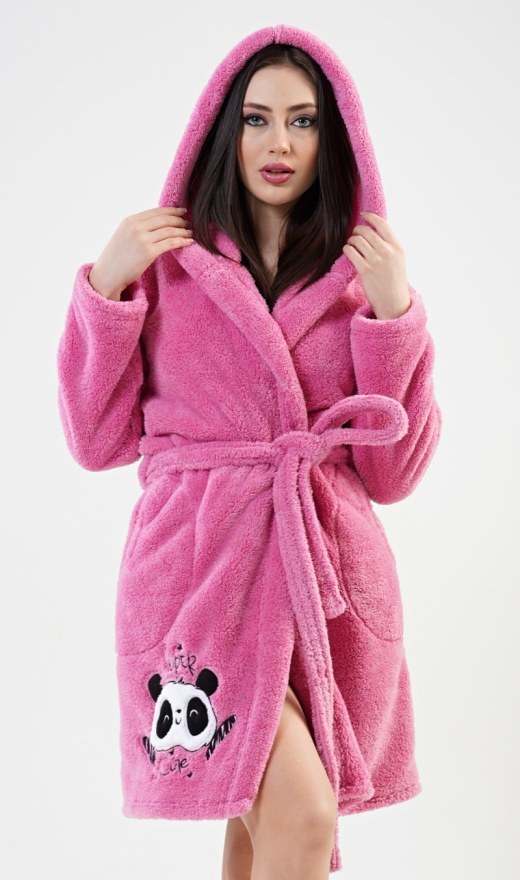 Ženski kratki ogrtač s kapuljačom Panda - Ženski kratki ogrtači