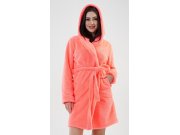 Ženski kratki ogrtač s kapuljačom Grepfruit Žene - Ženski ogrtači - Ženski kratki ogrtači