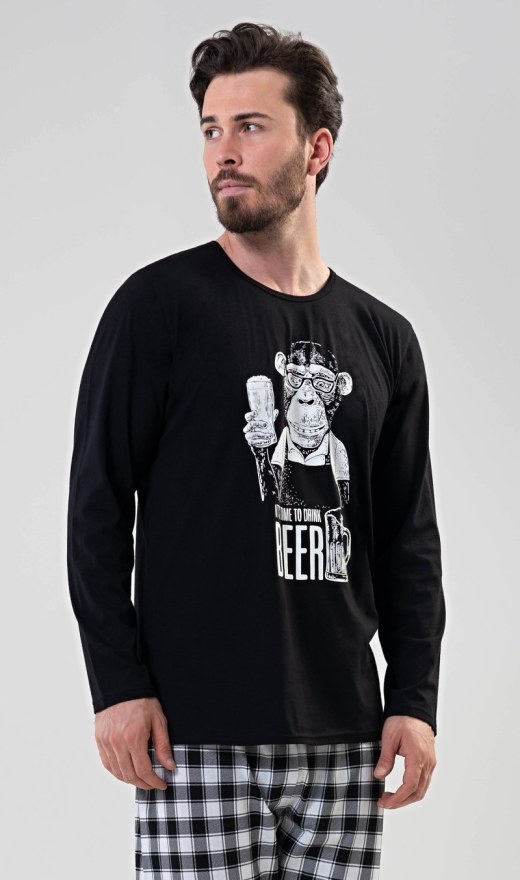 Muška duga pidžama Majmun - Muške pidžame s dugim rukavima