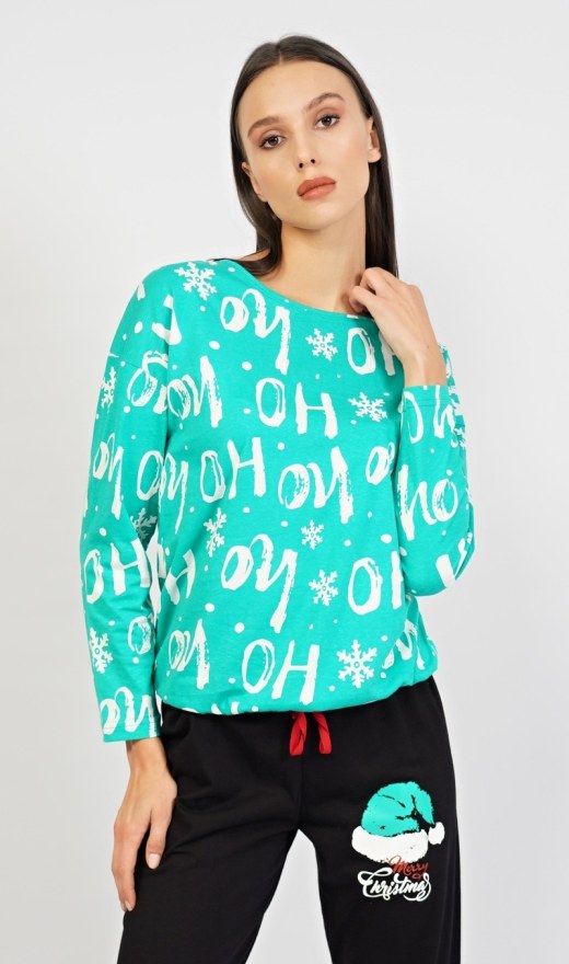 Ženska duga pidžama Santa - Ženske pidžame s dugim rukavima