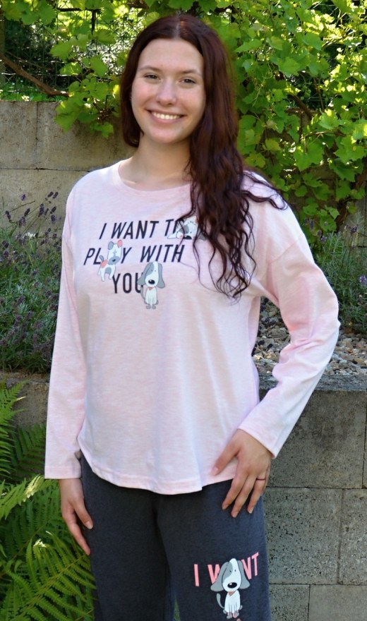 Ženska duga pidžama Veronika - Ženske pidžame s dugim rukavima