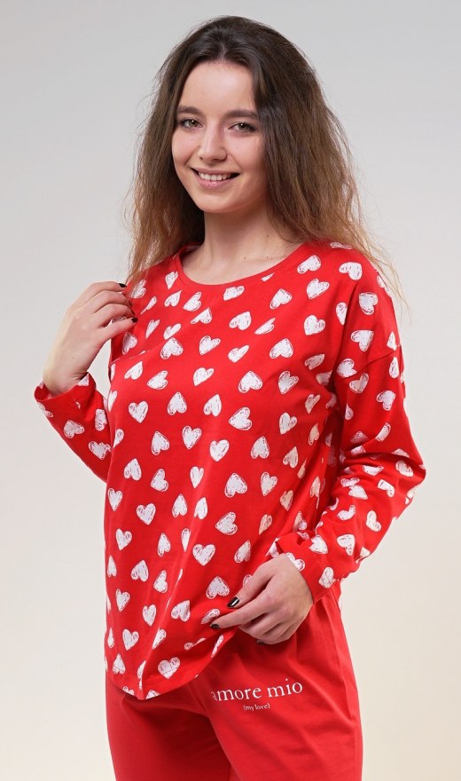 Duga ženska pidžama Amore mio - Ženske pidžame s dugim rukavima