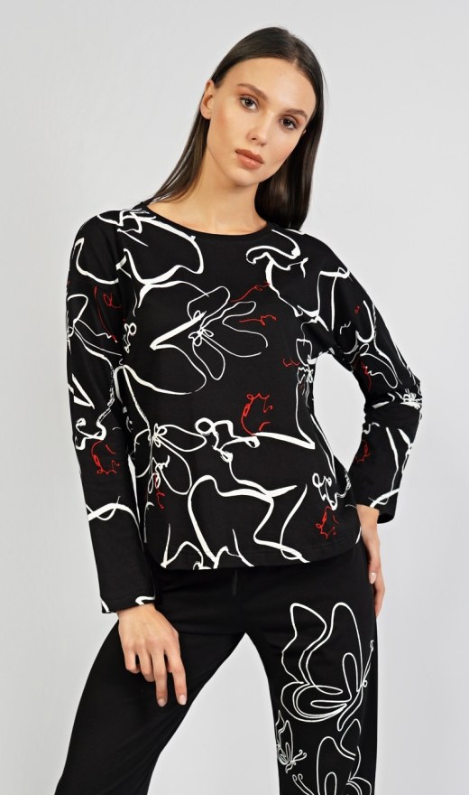 Duga ženska pidžama Lucie - Ženske pidžame s dugim rukavima