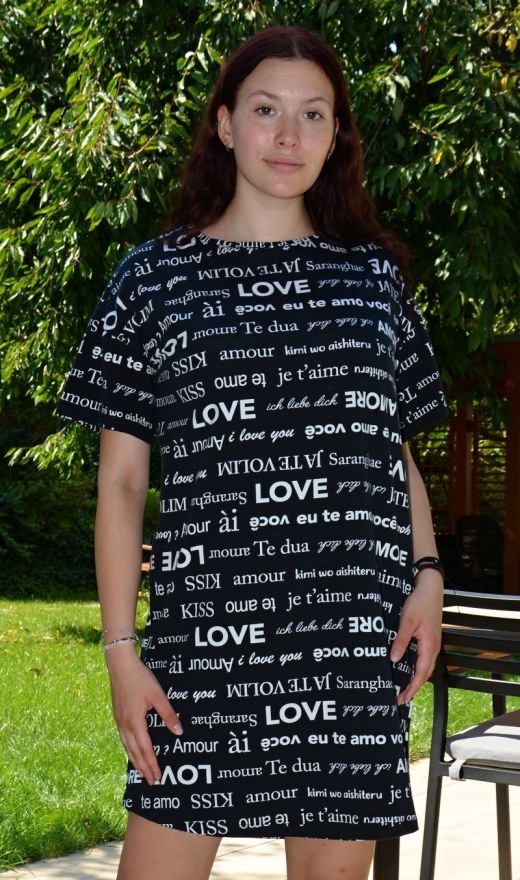 Ženska noćna košulja s kratkim rukavima Amore - Ženske noćne košulje s kratkim rukavima