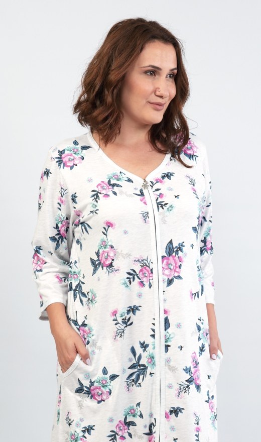 Ženska kućna haljina s tročetvrt rukavima Kristýna - Prevelike ženske spavaćice