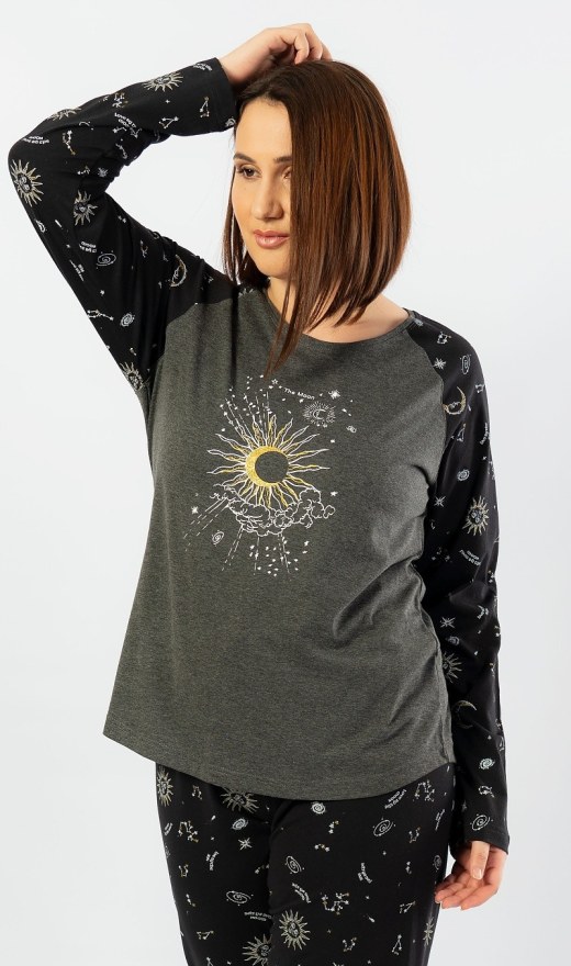 Ženska duga pidžama The moon - Prevelike ženske pidžame s dugim rukavima