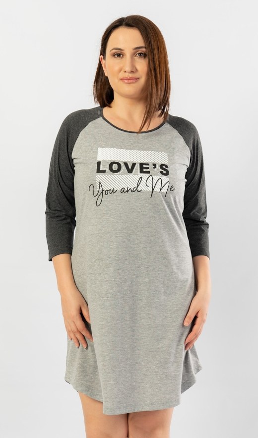 Ženska noćna košulja s tročetvrt rukavima You and me - Prevelike ženske spavaćice
