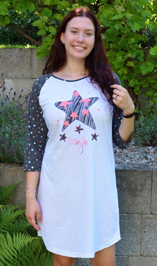 Ženska noćna košulja s tročetvrt rukavima Zvijezda