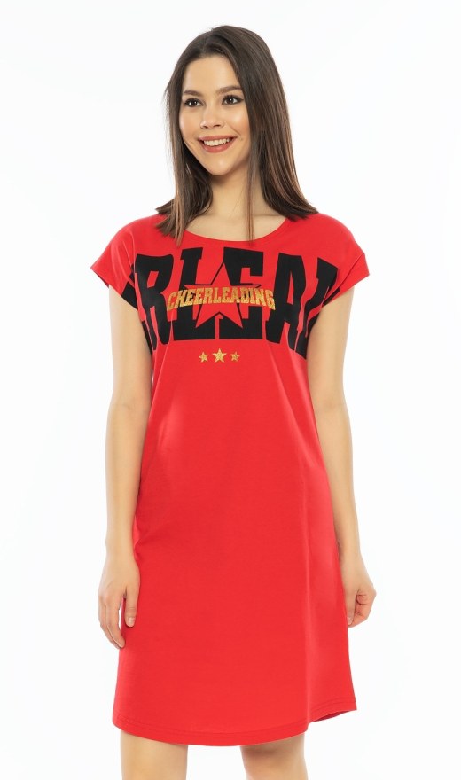Ženska noćna košulja s kratkim rukavima Cheerleading - Ženske noćne košulje s kratkim rukavima