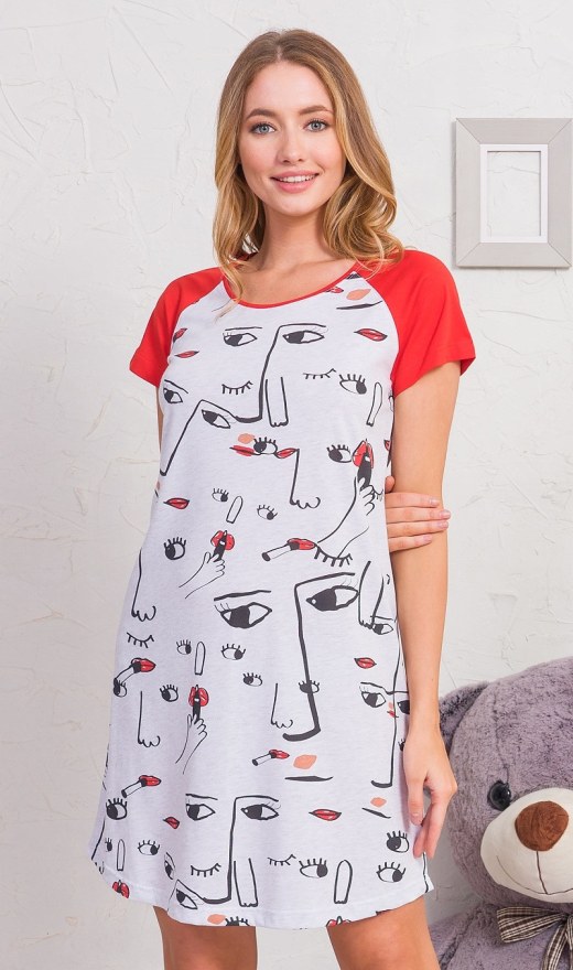 Ženska spavaćica s kratkim rukavima Fiona - Ženske noćne košulje s kratkim rukavima