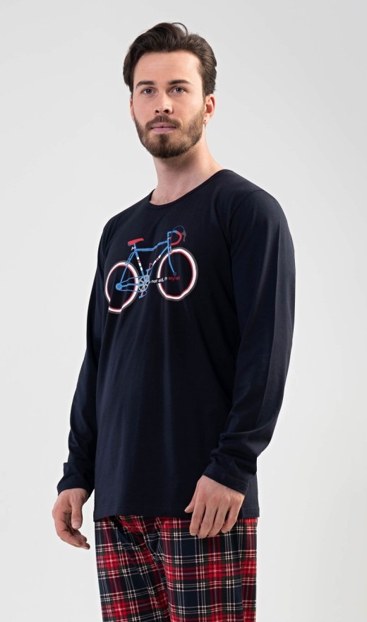 Muška pidžama duga Old bike - Muške pidžame s dugim rukavima