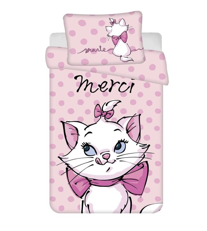 JERRY FABRICS Posteljina za dječji krevetić Mačkica Marie Merci baby Pamuk, 100/135, 40/60 cm - Posteljina za dječji krevetić