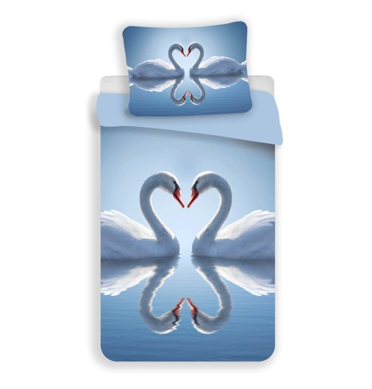 JERRY FABRICS 3D Posteljina Labudovi micro Poliester - mikrovlákno, 140/200, 70/90 cm - Posteljina foto print