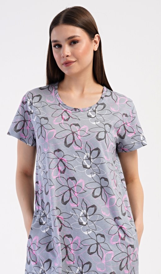 Ženska kućna haljina s kratkim rukavima Mia - Ženske noćne košulje s kratkim rukavima