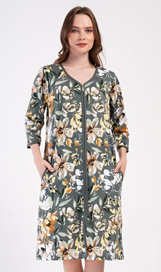 Ženska kućna haljina s tročetvrt rukavima Marie - Prevelike ženske spavaćice