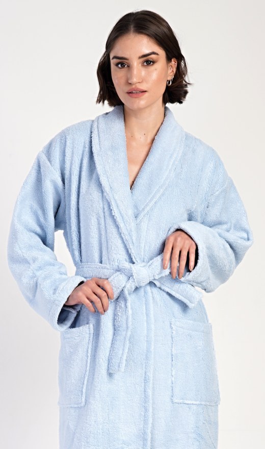 Dugi ženski ogrtač sa šalom ovratnikom Karolína - Ženski dugi ogrtači