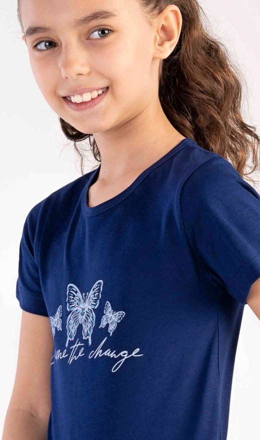 Dječja noćna košulja s kratkim rukavima Leptirići - Djevojačka noćna košulja s kratkim rukavima