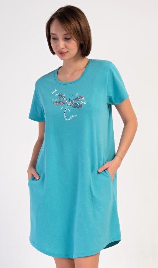 Ženska kućna haljina s kratkim rukavima Vanda