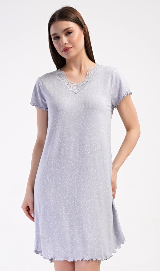 Ženska noćna košulja s kratkim rukavima Winter - Prevelike ženske spavaćice