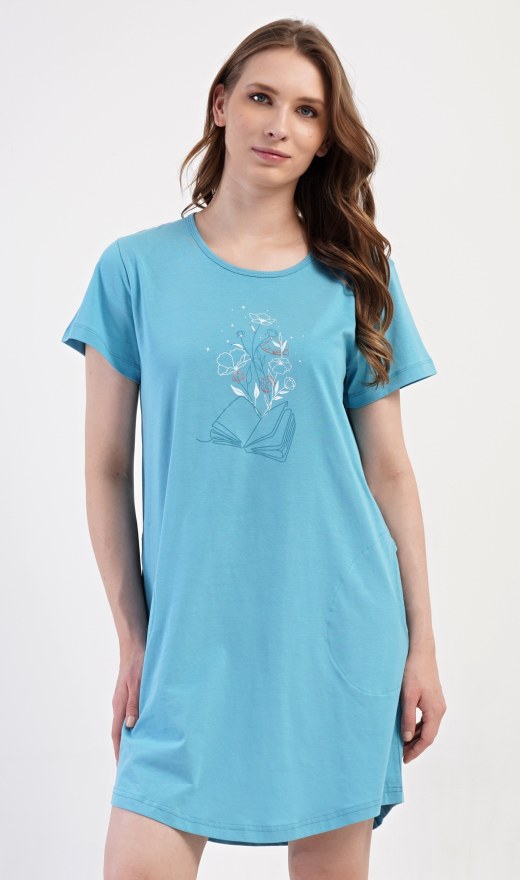 Ženska kućna haljina s kratkim rukavima Book - Prevelike ženske spavaćice