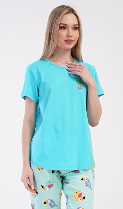 Ženska pidžama kapri Papagaj - Ženske pidžame kapri