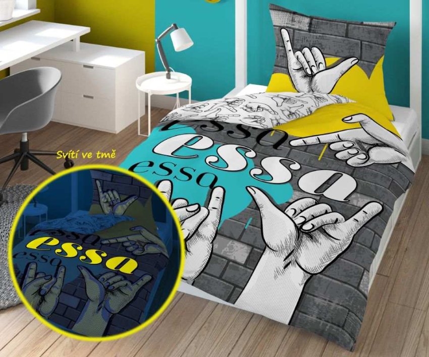 DETEXPOL Posteljina Essa svijetleća Pamuk, 140/200, 70/80 cm - Posteljina za mlade