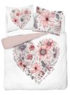DETEXPOL Francuska posteljina Cvjetno srce Pamuk, 220/200, 2x70/80 cm