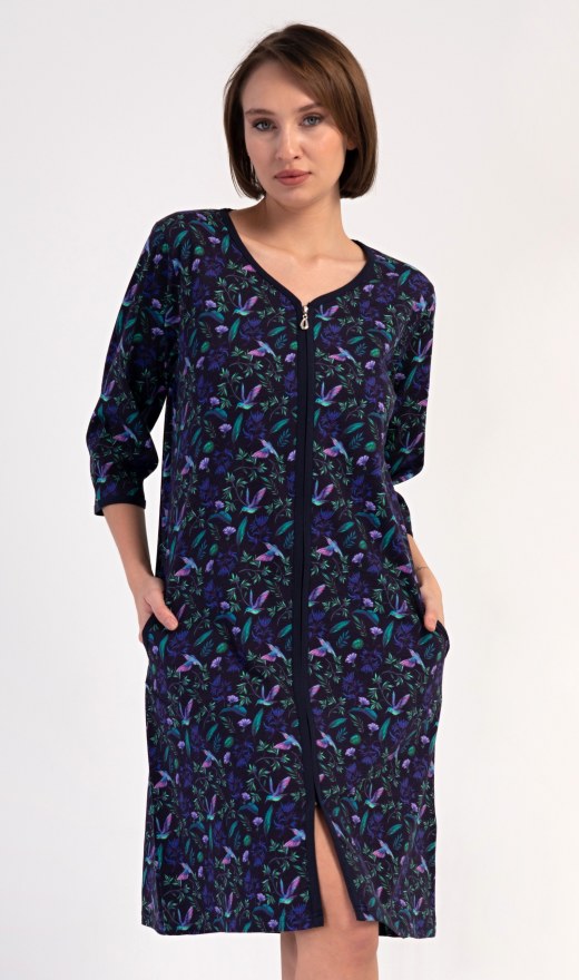 Ženska kućna haljina s tročetvrt rukavima Kolibrić - Prevelike ženske spavaćice