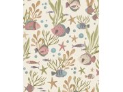 Dječja flis tapeta za zid, bež, podvodni svijet, LD3318 | Ljepilo besplatno