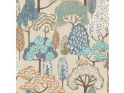 Dječja flis tapeta za zid, smeđa, stabla, LD2115 | Ljepilo besplatno