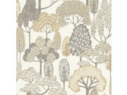 Dječja flis tapeta za zid, bež, stabla, LD2103 | Ljepilo besplatno