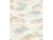 Dječja flis tapeta za zid, bež, oblaci, LD2019 | Ljepilo besplatno