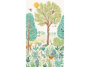 Dječja flis fototapeta za zid, Životinje u šumi, LD6001 | Ljepilo besplatno