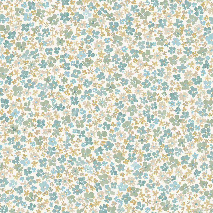 Flis tapeta za zid, tirkizna, cvijeće, LD3009 | Ljepilo besplatno - Grandeco