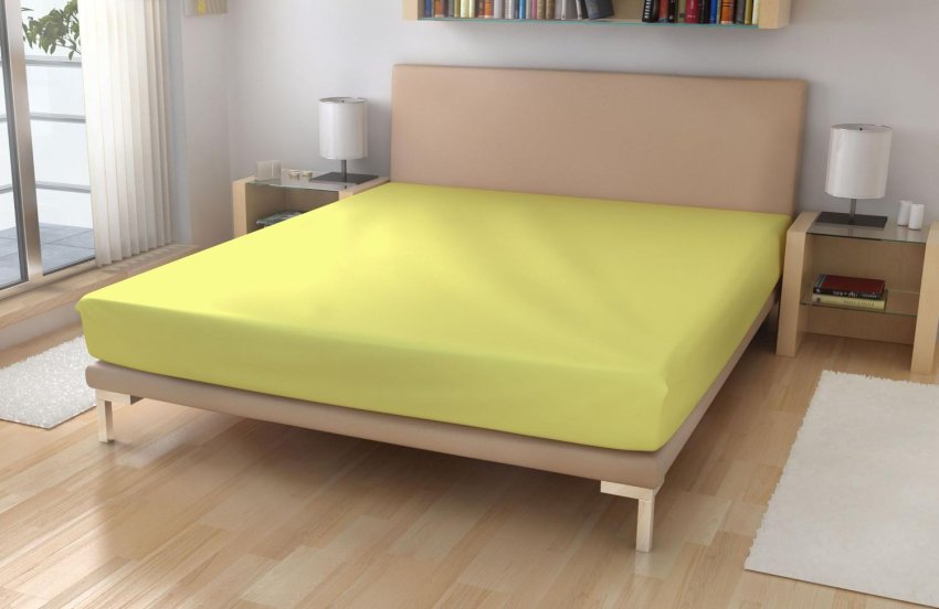 Polášek Nepropusna napeta jersej plahta sv. žuta 90/200 - Jersey 90x200