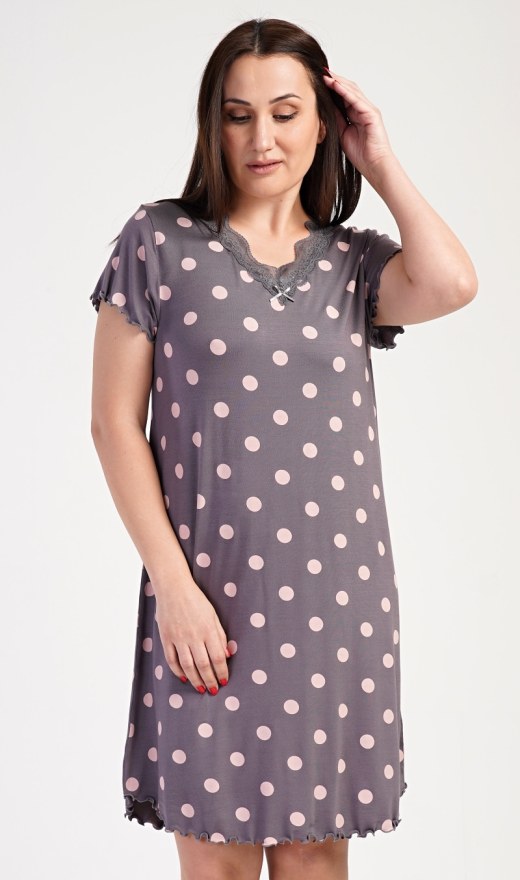 Ženska noćna košulja s kratkim rukavima Točkica - Ženske noćne košulje s kratkim rukavima