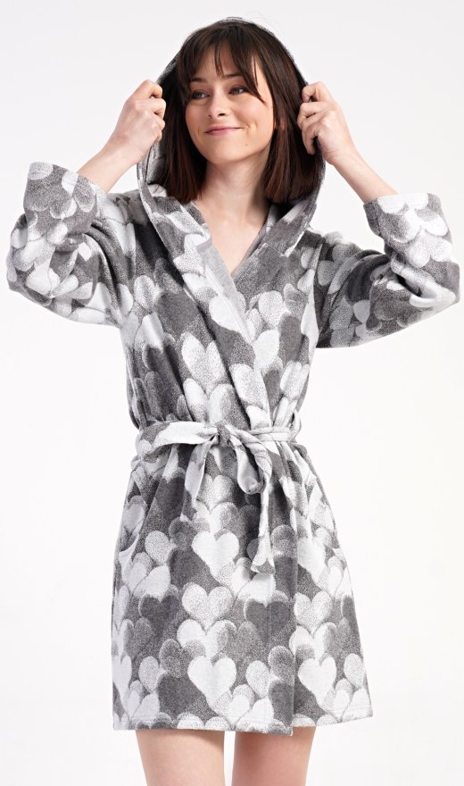 Ženski kratki ogrtač s kapuljačom Srce - Ženski kratki ogrtači