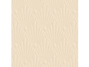 Luksuzna geometrijska flis tapeta za zid | bež | Art deco | Z30314 | Ljepilo besplatno