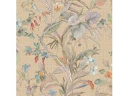 Luksuzna flis tapeta za zid | bež | cvijeće | listovi | Z30326 | Ljepilo besplatno