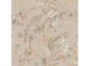 Luksuzna flis tapeta za zid | bež | cvijeće | listovi | Z30338 | Ljepilo besplatno