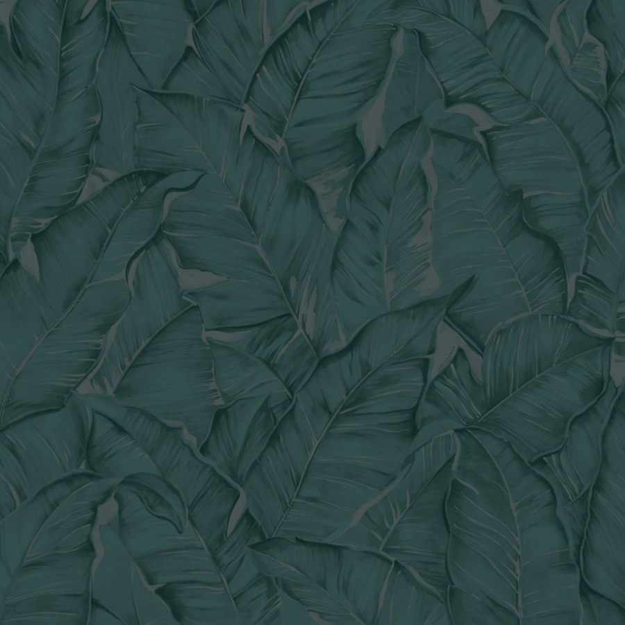 Luksuzna flis tapeta za zid | tirkizna | listovi | Z30305 | Ljepilo besplatno - Zambaiti Parati